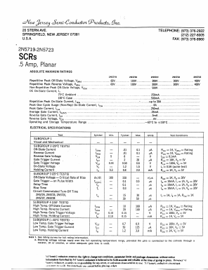 2N5719 Datasheet PDF New Jersey Semiconductor