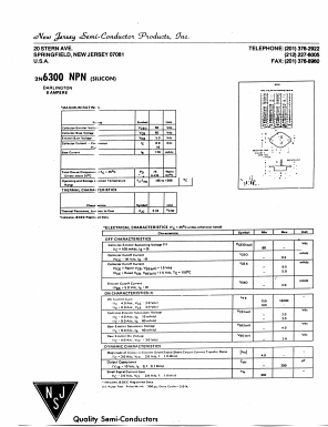 2N6300 Datasheet PDF New Jersey Semiconductor