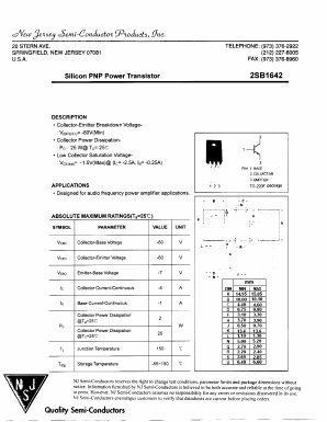 B1642 Datasheet PDF New Jersey Semiconductor