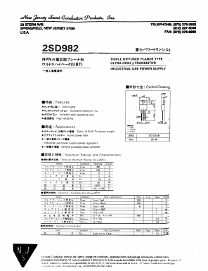 2SD982 Datasheet PDF New Jersey Semiconductor