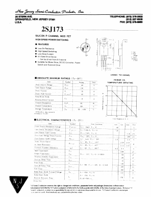 2SJ173 Datasheet PDF New Jersey Semiconductor