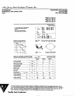 BDY23 Datasheet PDF New Jersey Semiconductor