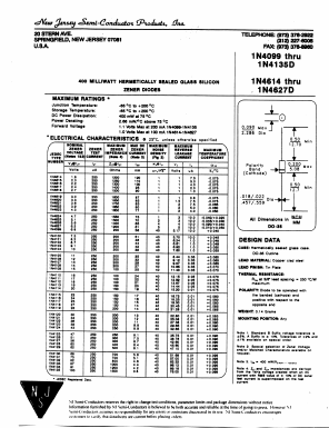1N4618 Datasheet PDF New Jersey Semiconductor