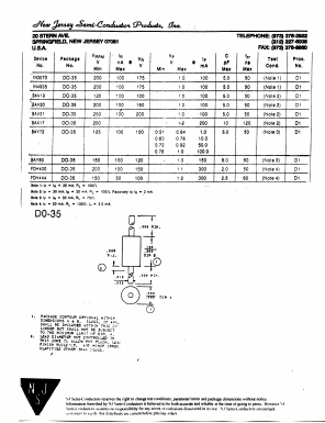BAY72 Datasheet PDF New Jersey Semiconductor