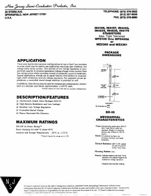 MPD400 Datasheet PDF New Jersey Semiconductor