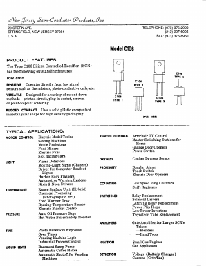 C106B1 Datasheet PDF New Jersey Semiconductor