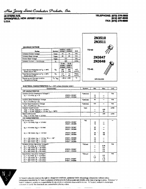 2N3510 Datasheet PDF New Jersey Semiconductor