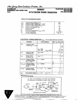 2N3055C Datasheet PDF New Jersey Semiconductor