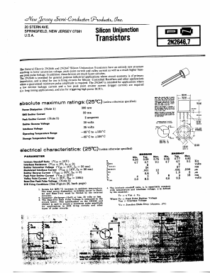 2N2647 Datasheet PDF New Jersey Semiconductor