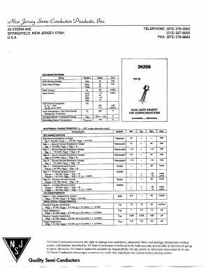 3N209 Datasheet PDF New Jersey Semiconductor