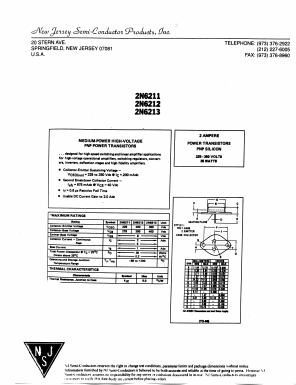 2N6211 Datasheet PDF New Jersey Semiconductor