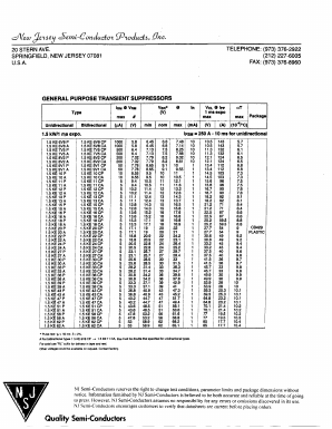 1.5KE51CP Datasheet PDF New Jersey Semiconductor
