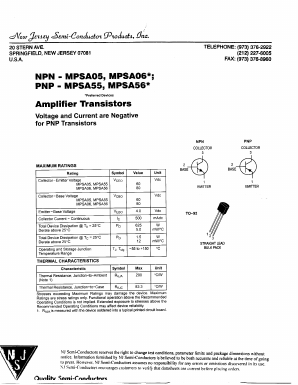 MPSA06 Datasheet PDF New Jersey Semiconductor