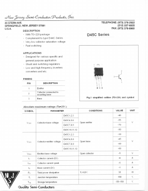 D45C3 Datasheet PDF New Jersey Semiconductor