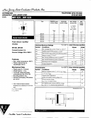 MR821 Datasheet PDF New Jersey Semiconductor