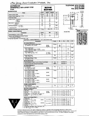 BUV48 Datasheet PDF New Jersey Semiconductor