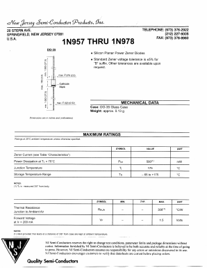 1N977B Datasheet PDF New Jersey Semiconductor