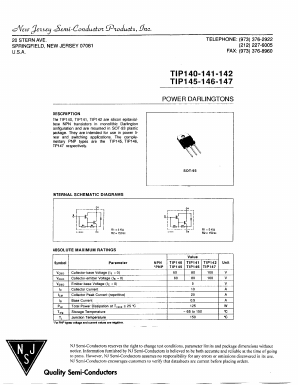 TIP145 Datasheet PDF New Jersey Semiconductor