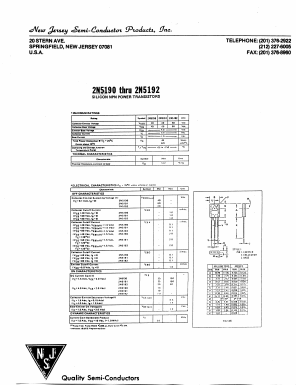 2N5191 Datasheet PDF New Jersey Semiconductor