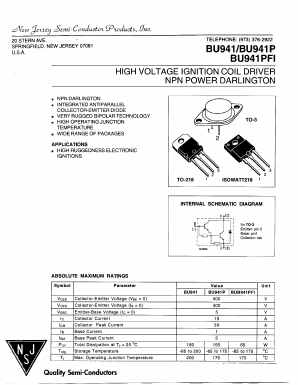 BU941 Datasheet PDF New Jersey Semiconductor