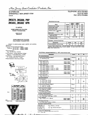2N5881 Datasheet PDF New Jersey Semiconductor