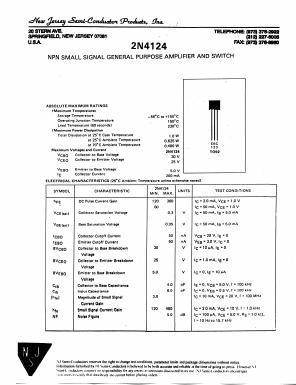 2N4124 Datasheet PDF New Jersey Semiconductor