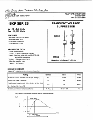 15KP180A Datasheet PDF New Jersey Semiconductor