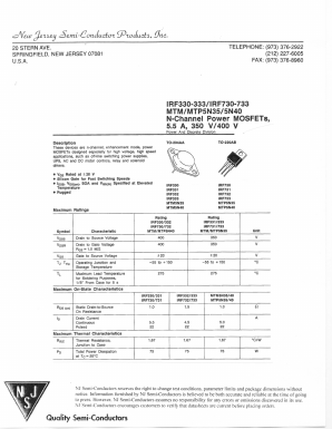 MTM5N35 Datasheet PDF New Jersey Semiconductor