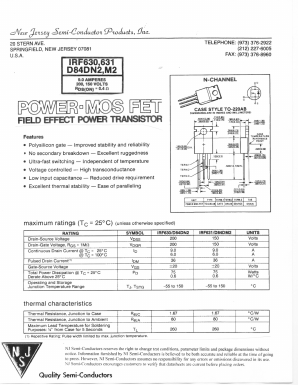 IRF630 Datasheet PDF New Jersey Semiconductor