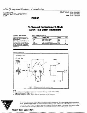 BUZ45 Datasheet PDF New Jersey Semiconductor