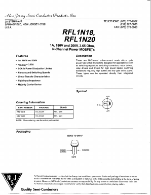 RFL1N20 Datasheet PDF New Jersey Semiconductor