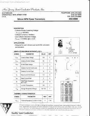 C4980 Datasheet PDF New Jersey Semiconductor