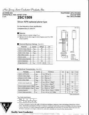 2SC1509 Datasheet PDF New Jersey Semiconductor