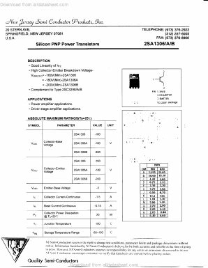 A1306 Datasheet PDF New Jersey Semiconductor