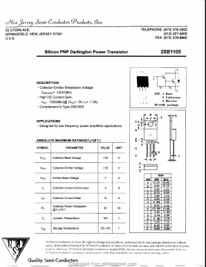 B1105 Datasheet PDF New Jersey Semiconductor