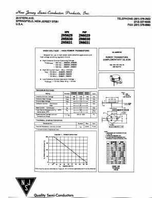 2N6029 Datasheet PDF New Jersey Semiconductor