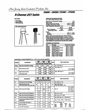 X2N4093 Datasheet PDF New Jersey Semiconductor