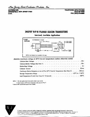 2N3707 Datasheet PDF New Jersey Semiconductor