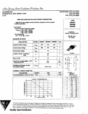 2N6499 Datasheet PDF New Jersey Semiconductor