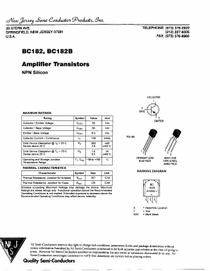 BC182 Datasheet PDF New Jersey Semiconductor