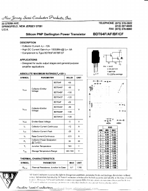 BDT64F Datasheet PDF New Jersey Semiconductor