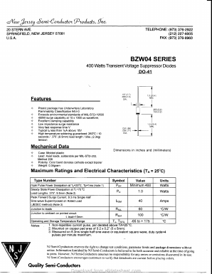 BZW04-5V8 Datasheet PDF New Jersey Semiconductor