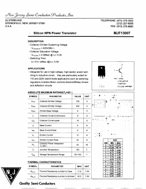 MJF13007 Datasheet PDF New Jersey Semiconductor