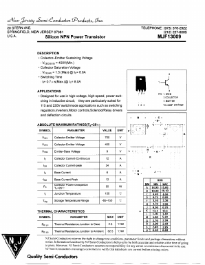 MJF13009 Datasheet PDF New Jersey Semiconductor