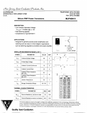 MJF45H11 Datasheet PDF New Jersey Semiconductor