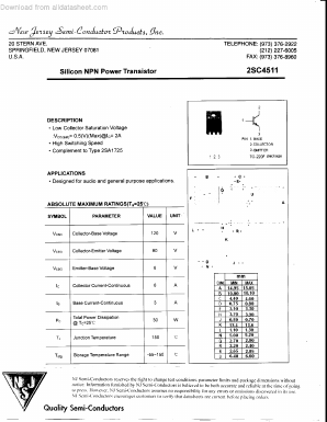 2SC4511 Datasheet PDF New Jersey Semiconductor