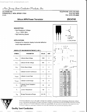 2SC4745 Datasheet PDF New Jersey Semiconductor