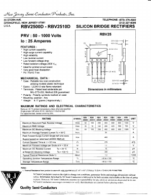 RBV2500D Datasheet PDF New Jersey Semiconductor