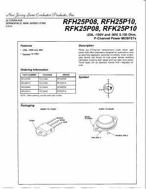 RFH25P08 Datasheet PDF New Jersey Semiconductor