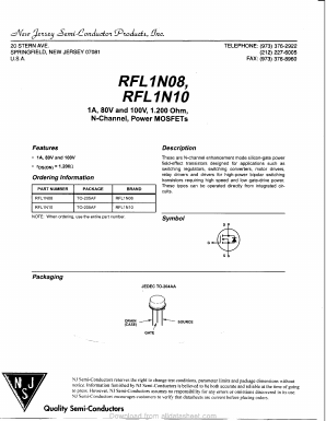 RFL1N10 Datasheet PDF New Jersey Semiconductor